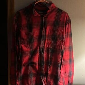 Old Navy Red and Black Plaid Flannel Shirt